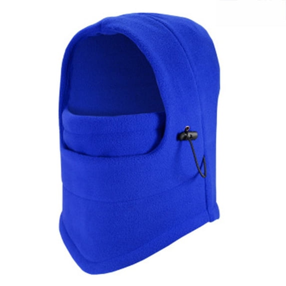 Mwjwdo Women’s Winter Fleece Balaclava with Full Face Cover & Side Drawstring for Rural Rides Blue