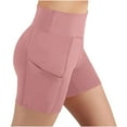 thumbnail image 1 of Mwjwdo Yoga Shorts with Pockets for Big Girls High Waisted Biker Shorts Kids Hide Tummy Running Work Gym Tight Pants Athletic Shorts Pink 12 Years, 1 of 9