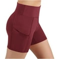 thumbnail image 1 of Mwjwdo Yoga Shorts with Pockets for Big Girls High Waisted Biker Shorts Kids Hide Tummy Running Work Gym Tight Pants Athletic Shorts Wine 10 Years, 1 of 9