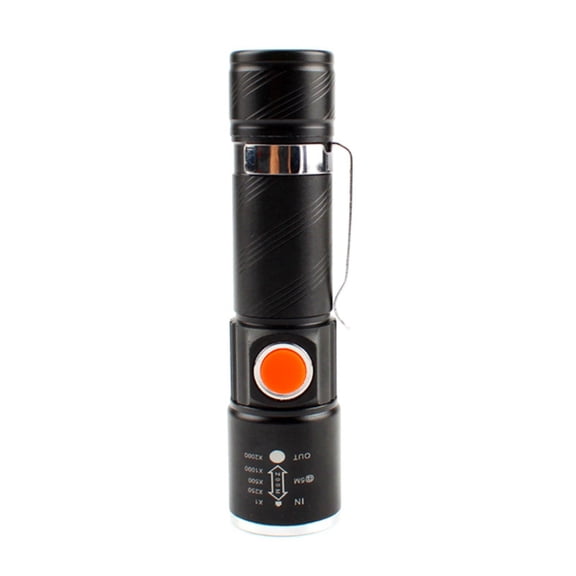 Mx-616 Usb Rechargeable Mini Flashlight, Telescopic Zoom High Brightness With Usb Charging Port, For Camping Hiking Emergency Night Walking Daily Use
