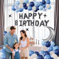 Moon Shape Star Mxdfafa Balloon Set Blue and White Birthday Theme Latex Star Moon ...