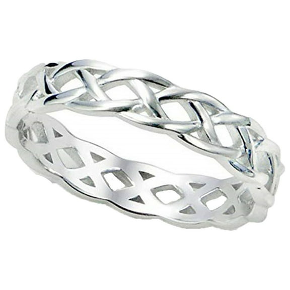 Mxee Clearance Rings for Women Sz 7 Sterling Silver 925 Celtic Knot Eternity Band Ring