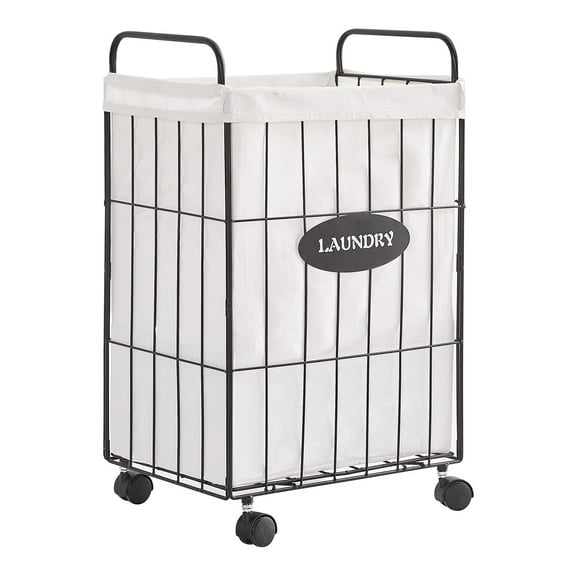 Mxfurhawa Lockable Laundry Hampers with Rolling Wheels, White