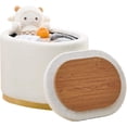 thumbnail image 1 of Mxfurhawa Modern Storage Ottoman – Upholstered Footstool with Metal Base, Multi-Functional Vanity Stool & Side Table for Living Room & Bedroom (White), 1 of 6