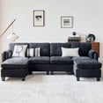 thumbnail image 1 of Mxfurhawa Modular Couches and Sectional Sofas, 6 Seat Oversized Sofa for Living Room, U Shaped Sectional Couch, Black, 1 of 6