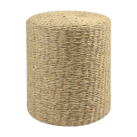 Mxfurhawa Pouf Ottoman Round Patio Foot Stool Outdoor, Brown Paper Rope