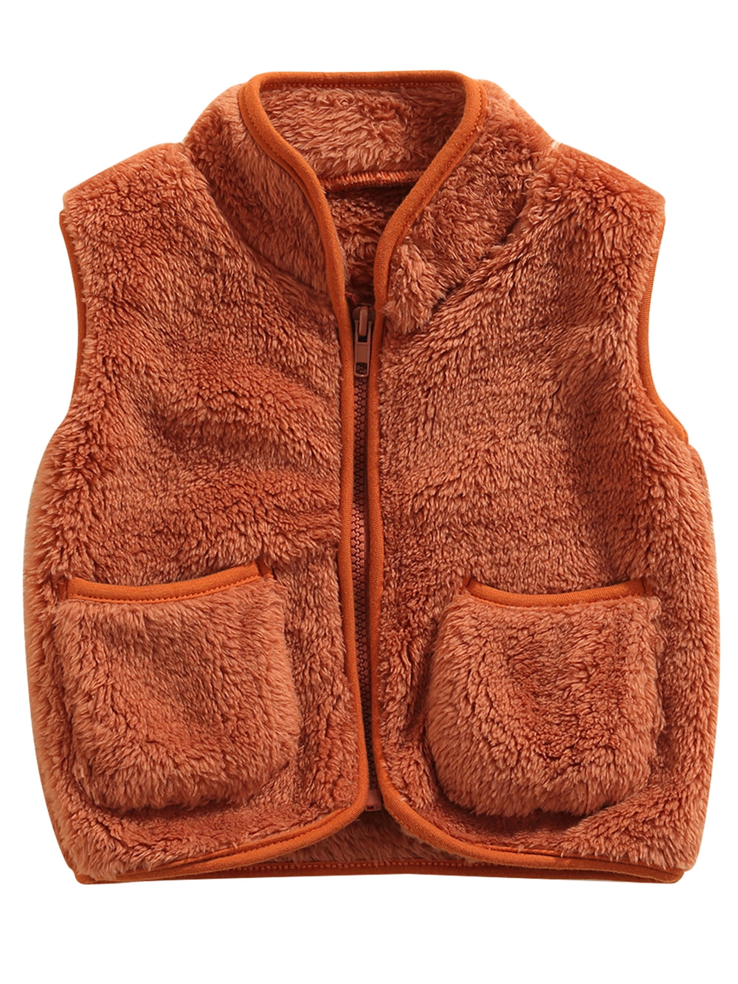 Toddler Girl Faux Fur Vest - Black Winter Waistcoat Coat For Baby 1-2 Years, Warm Outerwear Gilet