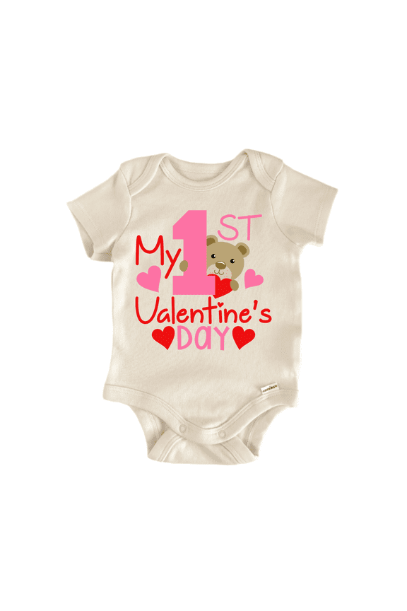 My 1St Valentine'S Day Newborn Baby Bodysuit