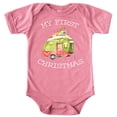 thumbnail image 1 of My 1st Christmas Camper Bodysuit for Baby Boys and Girls Christmas Outfit White on Mauve Bodysuit 6 Months, 1 of 1