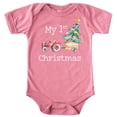 thumbnail image 1 of My 1st Christmas Tractor Bodysuit for Baby Boys and Girls Christmas Outfit White on Mauve Bodysuit 6 Months, 1 of 1