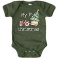 thumbnail image 1 of My 1st Christmas Tractor Bodysuit for Baby Boys and Girls Christmas Outfit White on Military Green Bodysuit 18 Months, 1 of 1