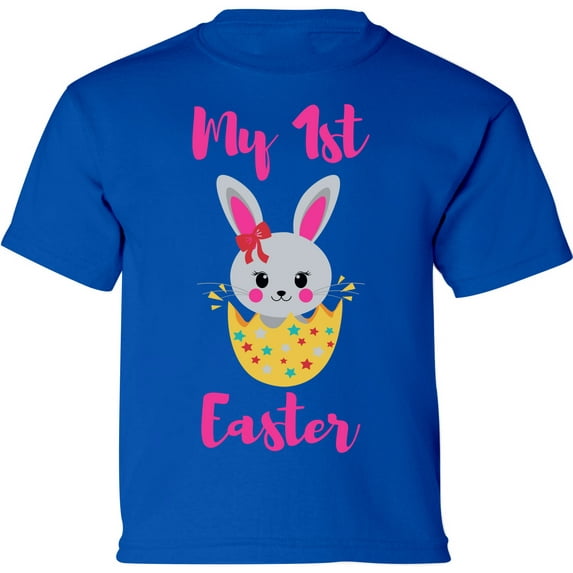 My 1st Easter Pink Bunny Graphic Shirt - Happy Easter Day Infant SHirt - Christian T-Shirt Boys Girls Outfit Gifts