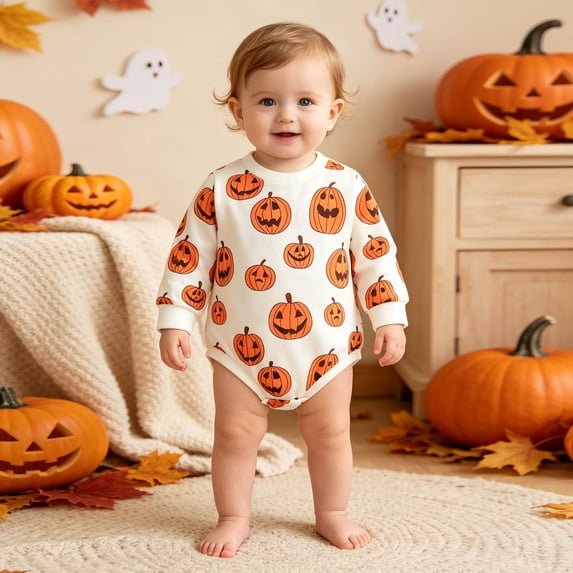 My 1st Halloween Baby Boy Girl Outfit Long Sleeve Crewneck Sweatshirts Romper Newborn Girl Boy Clothes