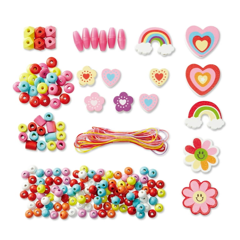 Bright Wooden Heart Beads