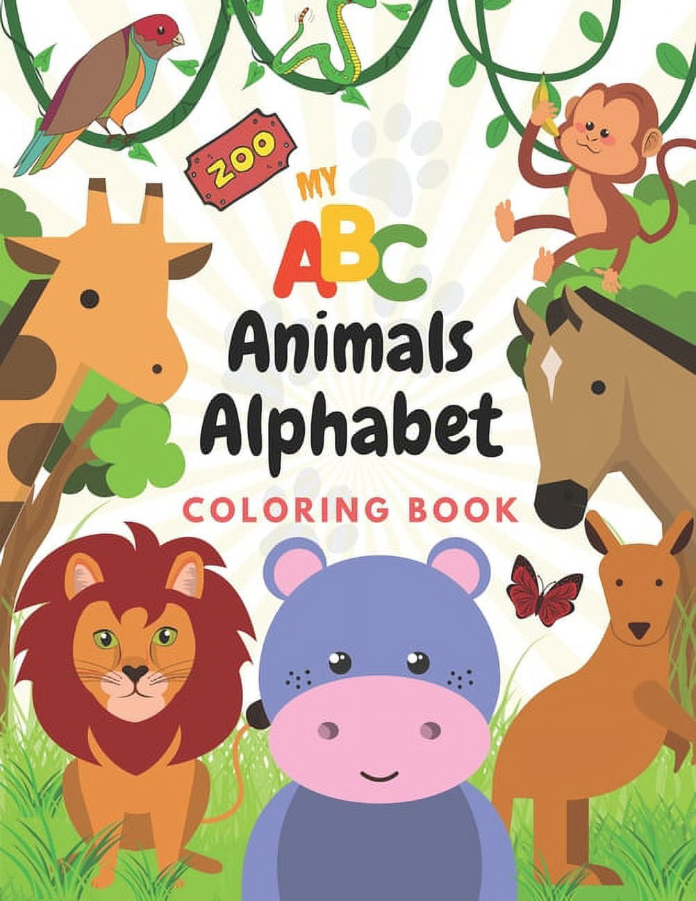 My ABC Animals Alphabet Zoo Coloring Book : Fun Learning English ...