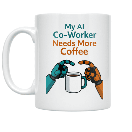 My AI Co-Worker Needs More Coffee - Tech Enthusiast - 11 oz Ceramic Coffee Mug