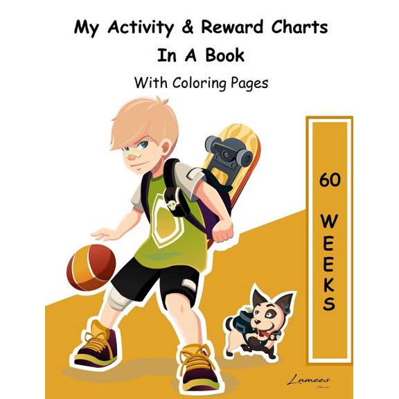 My Activity & Reward Charts In A Book With Coloring Pages (60 Weeks) (Paperback)