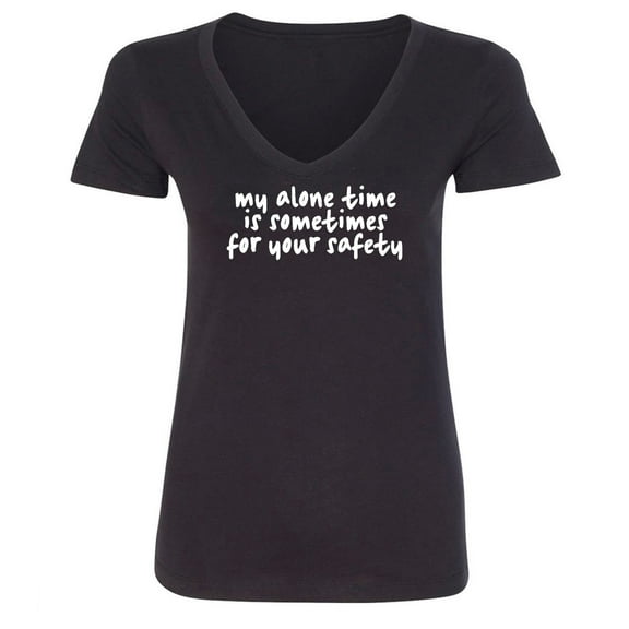 My Alone Time Is Sometimes Womens V-Neck Tee