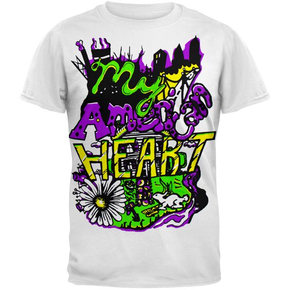 My American Heart Men's Evil City White Short Sleeve T Shirt