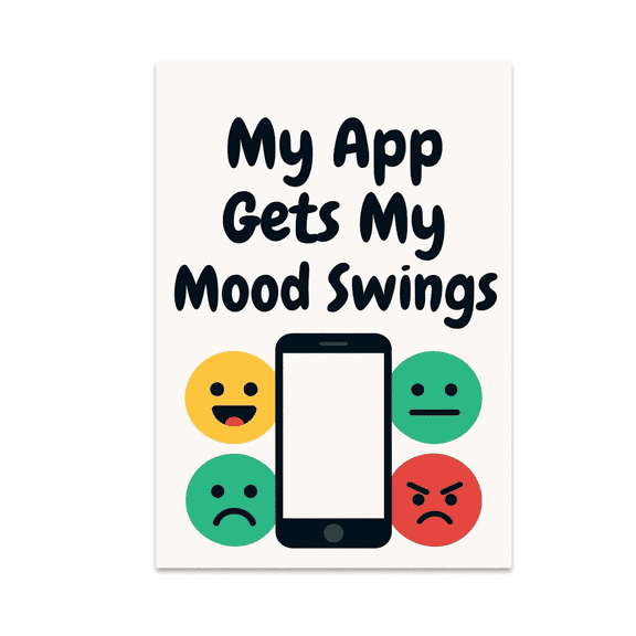My App Gets My Mood Swings - Emotional Wellness Enthusiast - 13x19 Poster Print