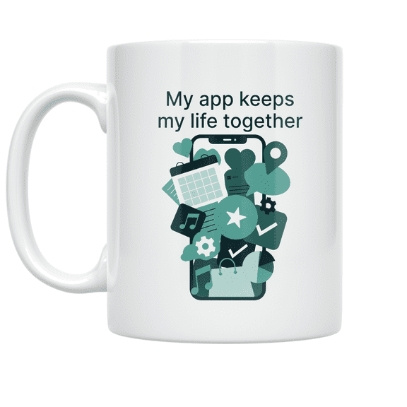 My App Keeps My Life Together - Tech-Savvy Individual - 11 oz Ceramic Coffee Mug