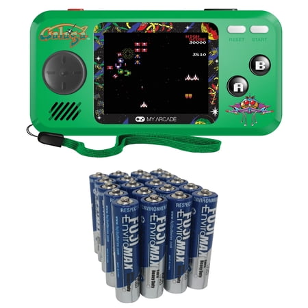 My Arcade DGUNL-3244 GALAGA Pocket Player & Fuji Batteries 3400BP20 EnviroMax AAA Extra Heavy-Duty Batteries (20 pk)