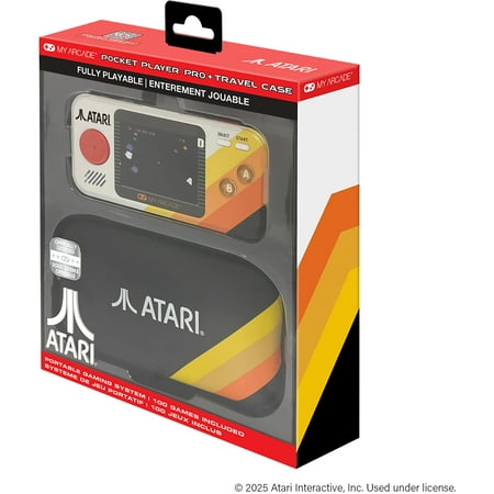 Atari Pocket Player Pro Portable Handheld Gaming System With Travel Case