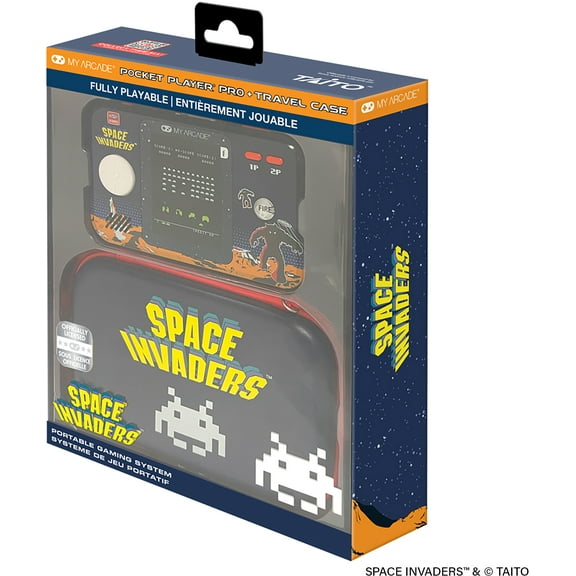 My Arcade - DGUNL-7150 Space Invaders Pocket Player Pro Portable Handheld Gaming System With Travel Case
