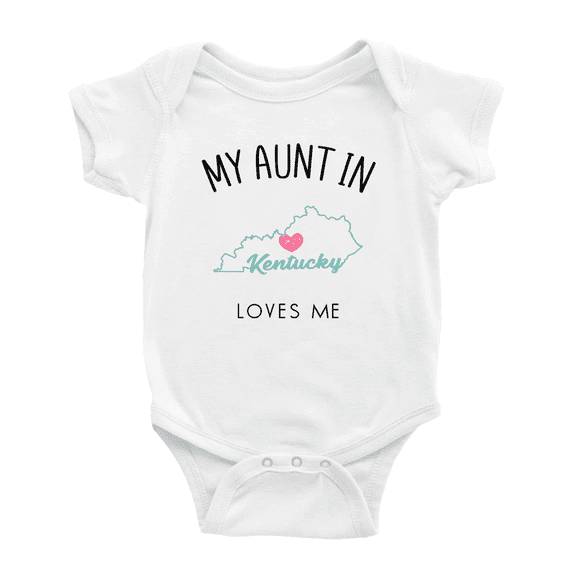 My Aunt In Kentucky Loves Me Baby Short Sleeve Romper Bodysuits 12-18 Months