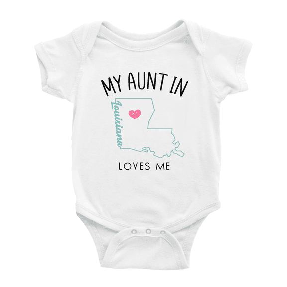 My Aunt In Louisiana Loves Me Baby Short Sleeve Romper Bodysuits 12-18 Months
