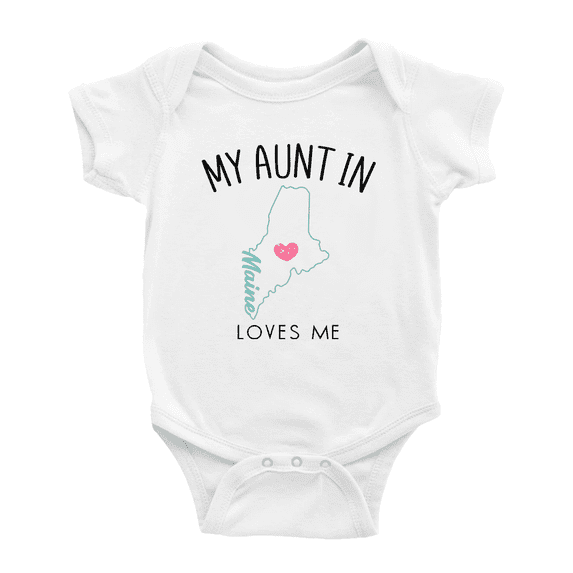 My Aunt In Maine Loves Me Baby Short Sleeve Romper Bodysuits 0-3 Months