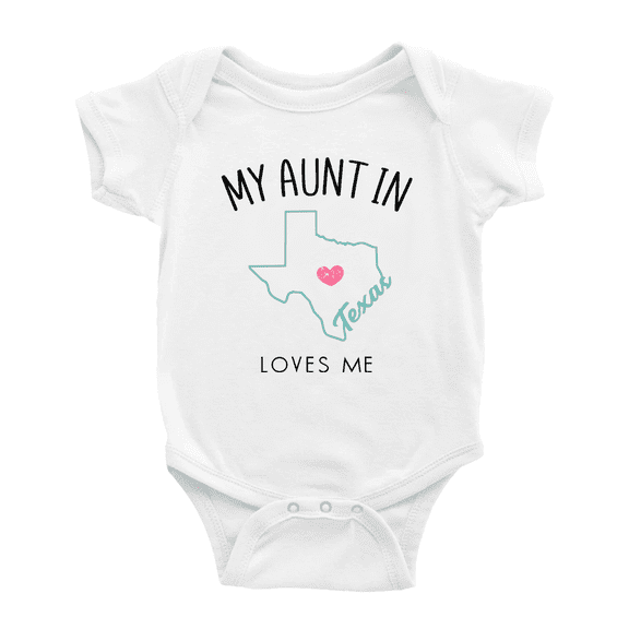 My Aunt In Texas Loves Me Baby Short Sleeve Romper Bodysuits 6-12 Months