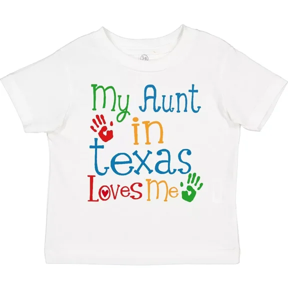 My Aunt In Texas Loves Me Toddler T-Shirt From Auntie Girls Boys Child Baby Clothing, Cute Baby Shirt, TODDLER SHORT SLEEVE TEE BELLA CANVAS 3001T
