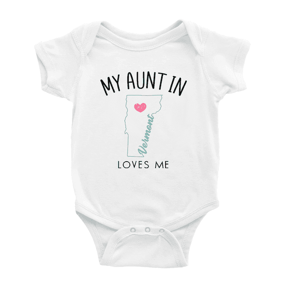 My Aunt In Vermont Loves Me Baby Short Sleeve Romper Bodysuits 12-18 Months