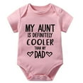 thumbnail image 1 of My Aunt Is Definitely Cooler Than My Dad Baby White Romper Short Sleeve Baby Girls Outfit White Baby Boy Rompers 18-24 Months, 1 of 2