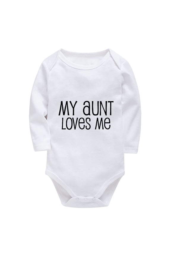 My Aunt Loves Me Baby Clothes Girl Newborn Long Sleeve Unisex Clothing White Baby Girl Summer Romper