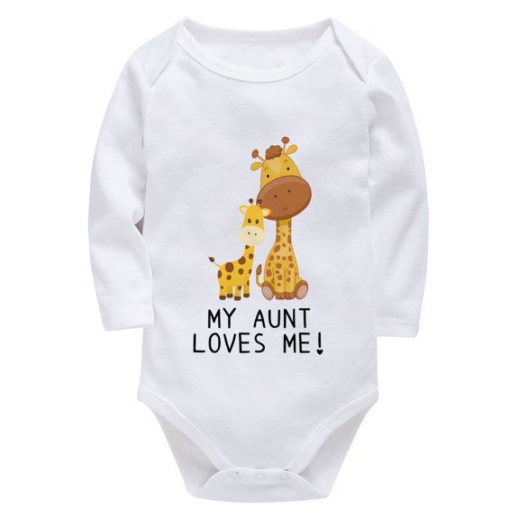 My Aunt Loves Me Babys First Outfit Hospital Girl Long Sleeve Baby Girl New Born White Baby Boy Rompers 12 Months