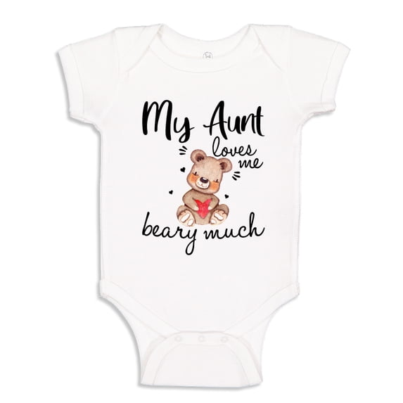 My Aunt Loves Me Beary Much Baby Bodysuit One Piece 24 mo White