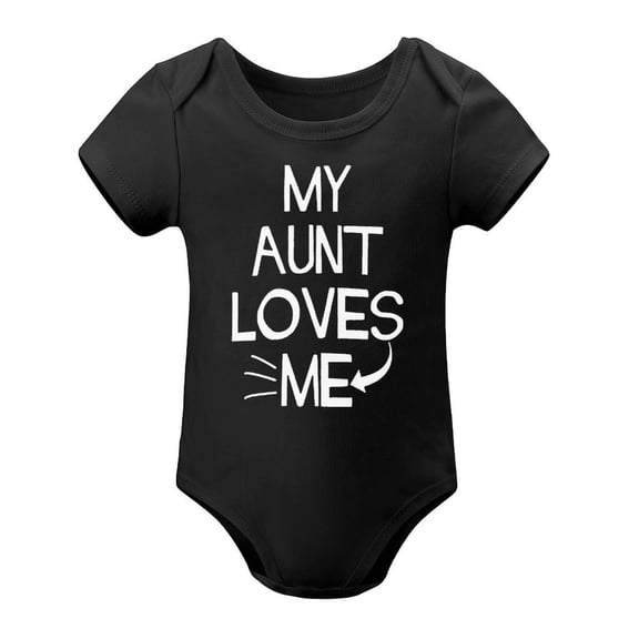 My Aunt Loves Me – Funny Gift Baby Bodysuit – Cute One-Piece Romper for Infant Boys Or Girls from Auntie Black-style 3months