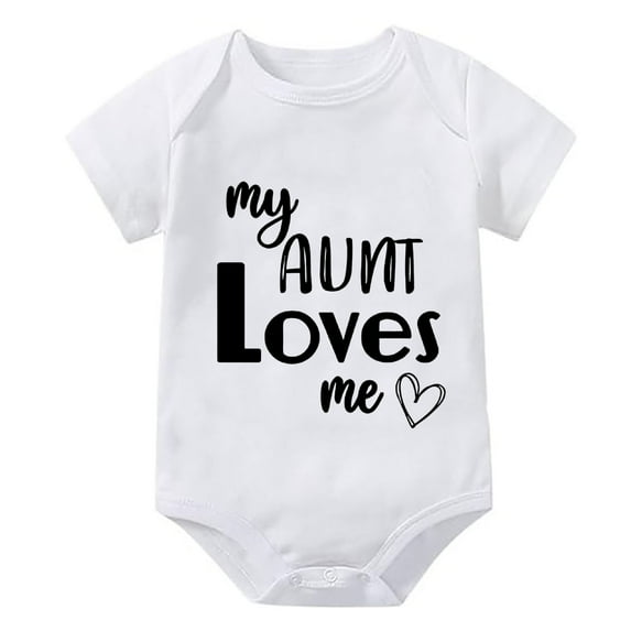 My Aunt Loves Me Newborn Girl Hospital Outfit Set Short Sleeve Summer Baby Jumper White Newborn Girl Clothes 0-3 Months