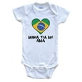 thumbnail image 1 of My Aunt Loves Me Portuguese Language Brazil Flag Heart Baby Bodysuit - Minha tia me ama, 0-3 Months White, 1 of 2