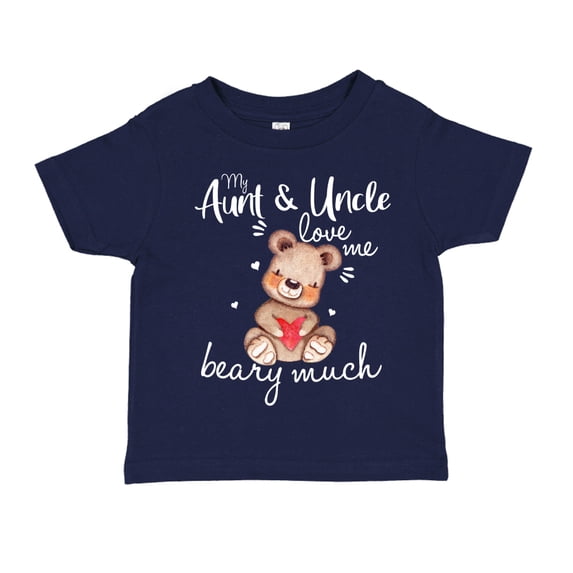 My Aunt and Uncle Love Me Beary Much Toddler T-Shirt 4T Navy Blue
