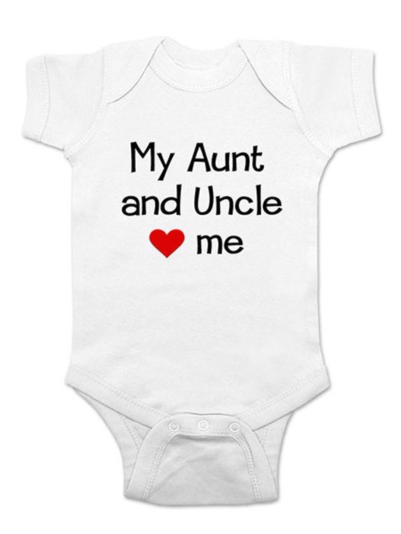 My Aunt and Uncle love me - wallsparks cute & funny Brand - baby one piece bodysuit - Great baby shower gift!