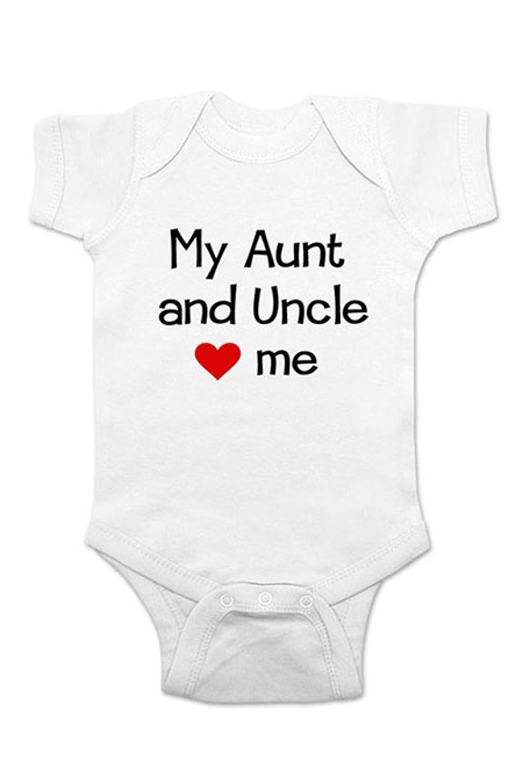My Aunt and Uncle love me - wallsparks cute & funny Brand - baby one piece bodysuit - Great baby shower gift!