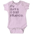 thumbnail image 1 of My Aunt is a Bad Influence Funny Cute Romper Boys or Girls Infant Baby Brisco Brands 24M, 1 of 6