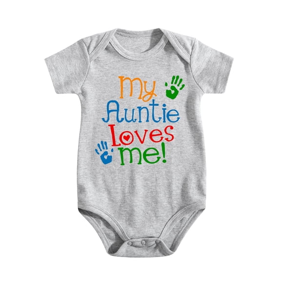 My Auntie Loves Me Baby Bodysuit – Cute Infant Onesie for Niece Or Nephew, Aunt Gift Idea Light Gray-style 9-12M