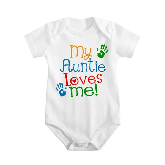 My Auntie Loves Me Baby Bodysuit – Cute Infant Onesie for Niece Or Nephew, Aunt Gift Idea White-style 3-6M