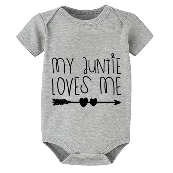 My Auntie Loves Me Baby Going Home Outfit Girl Newborn Short Sleeve Baby Girl Newborn Hospital Outfits White Baby Girl Romper