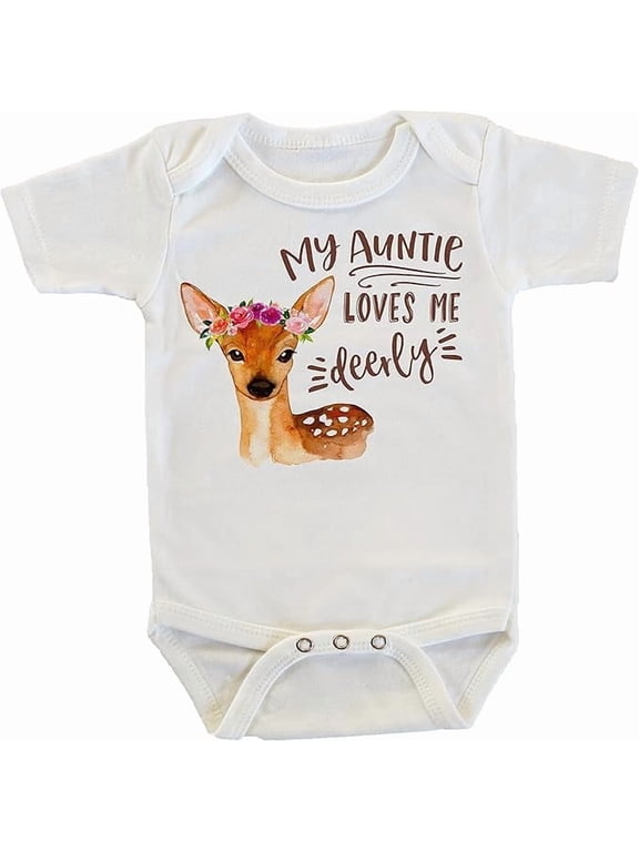 My Auntie Loves Me Deerly Onesie/Bodysuit Gift from Aunt to Niece