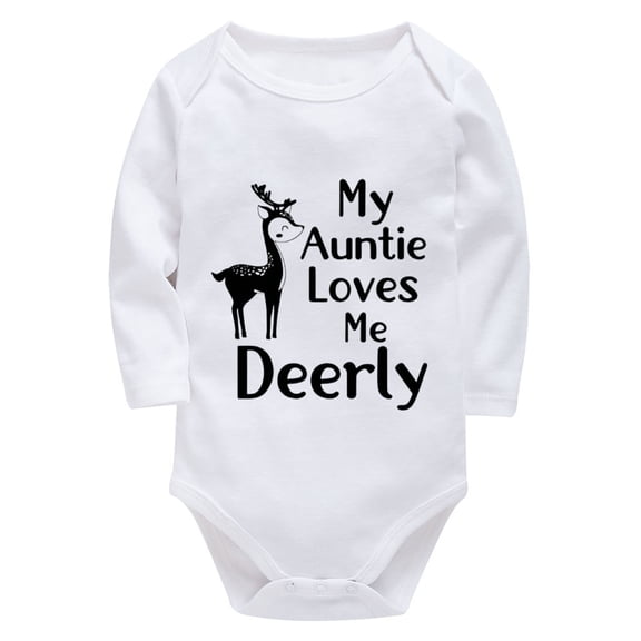 My Auntie Loves Me Newborn Girl Coming Home Outfit Long Sleeve Coming Home Outfits for Baby White Boy Coming Home Outfit
